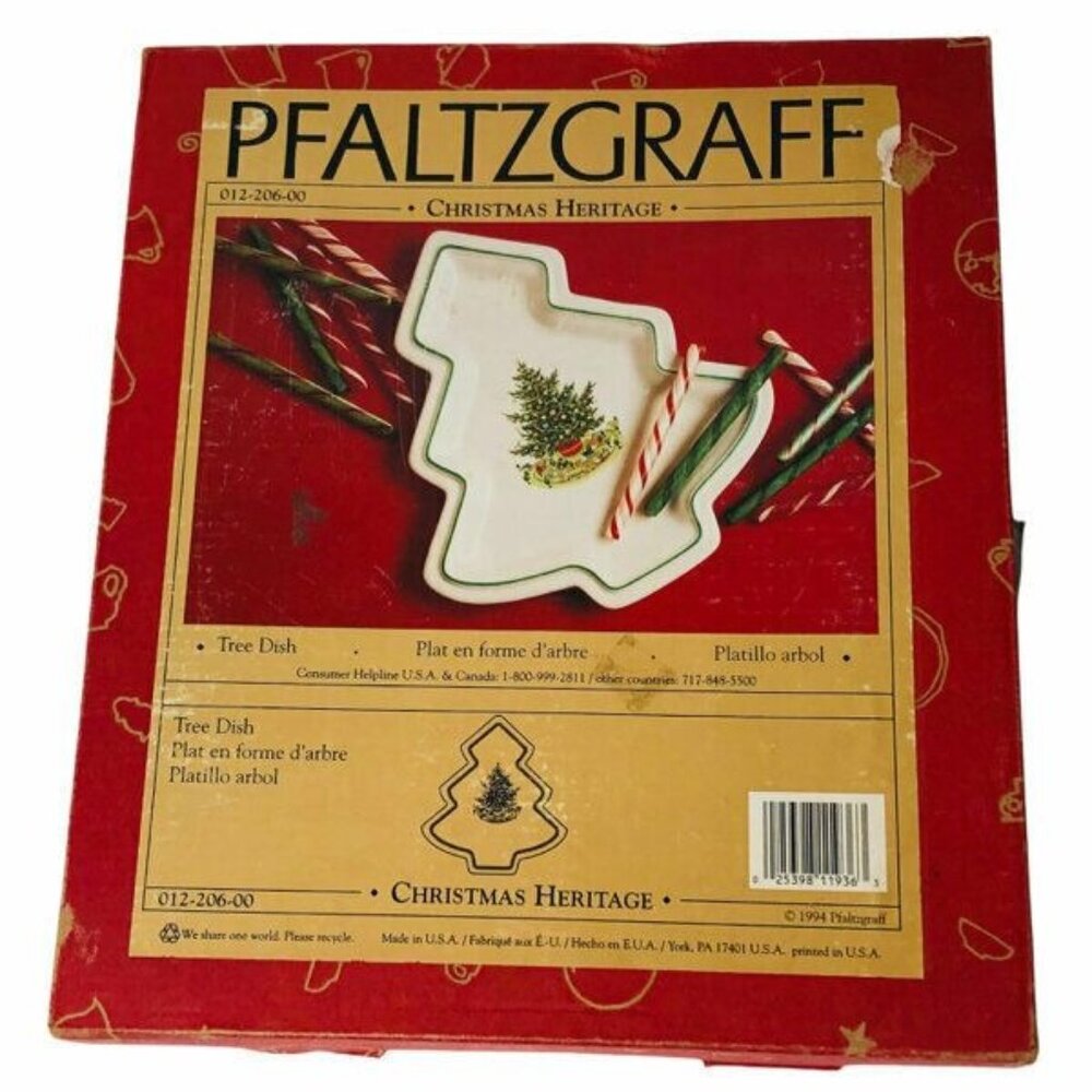 Pfaltzgraff Christmas Heritage Tree Shaped Ceramic Dish